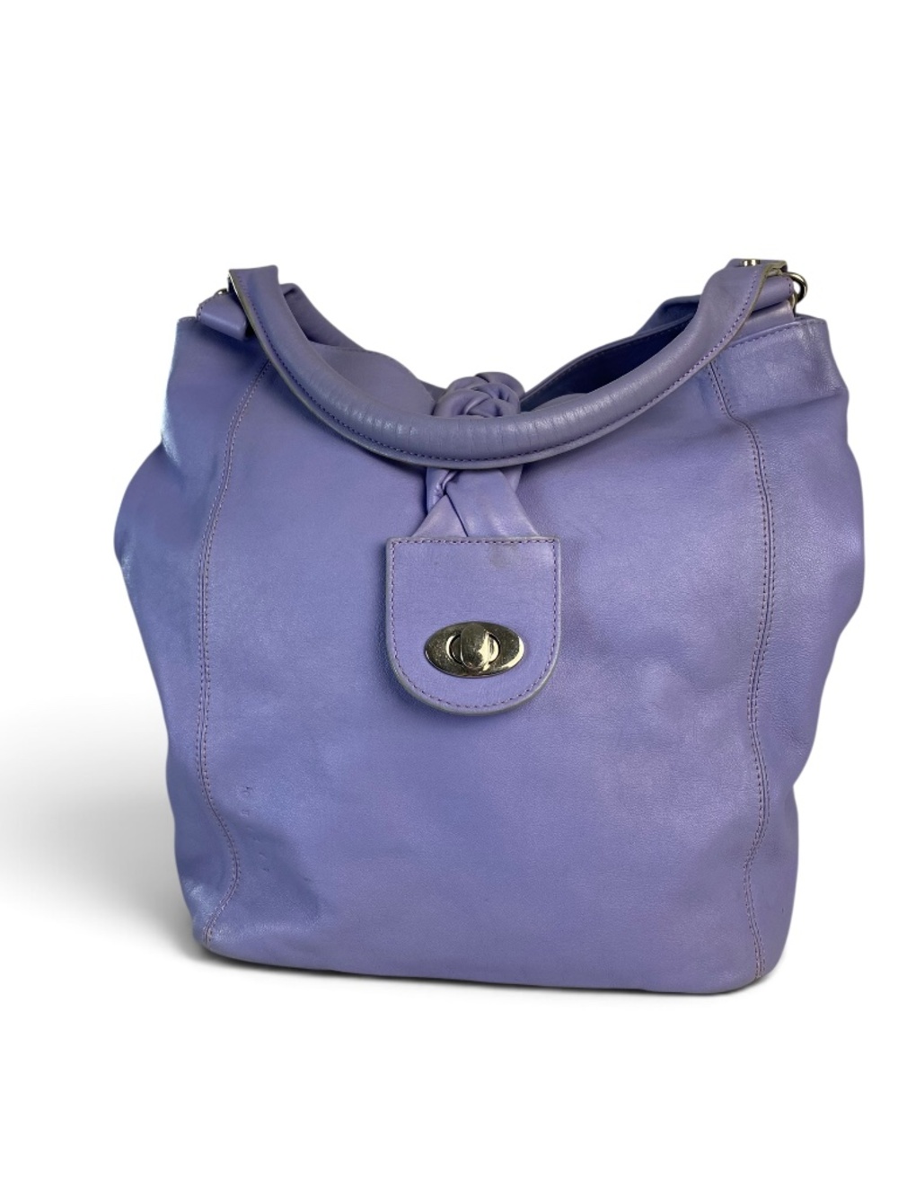 Vintage Lazaro Argentina Lavender Leather Hobo Shoulder Bag